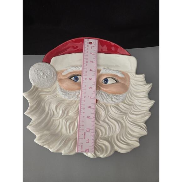 Mid Century Santa Claus Christmas Large Cookie Plate - V/E 1959 - HTF Version - Picture 5 of 6